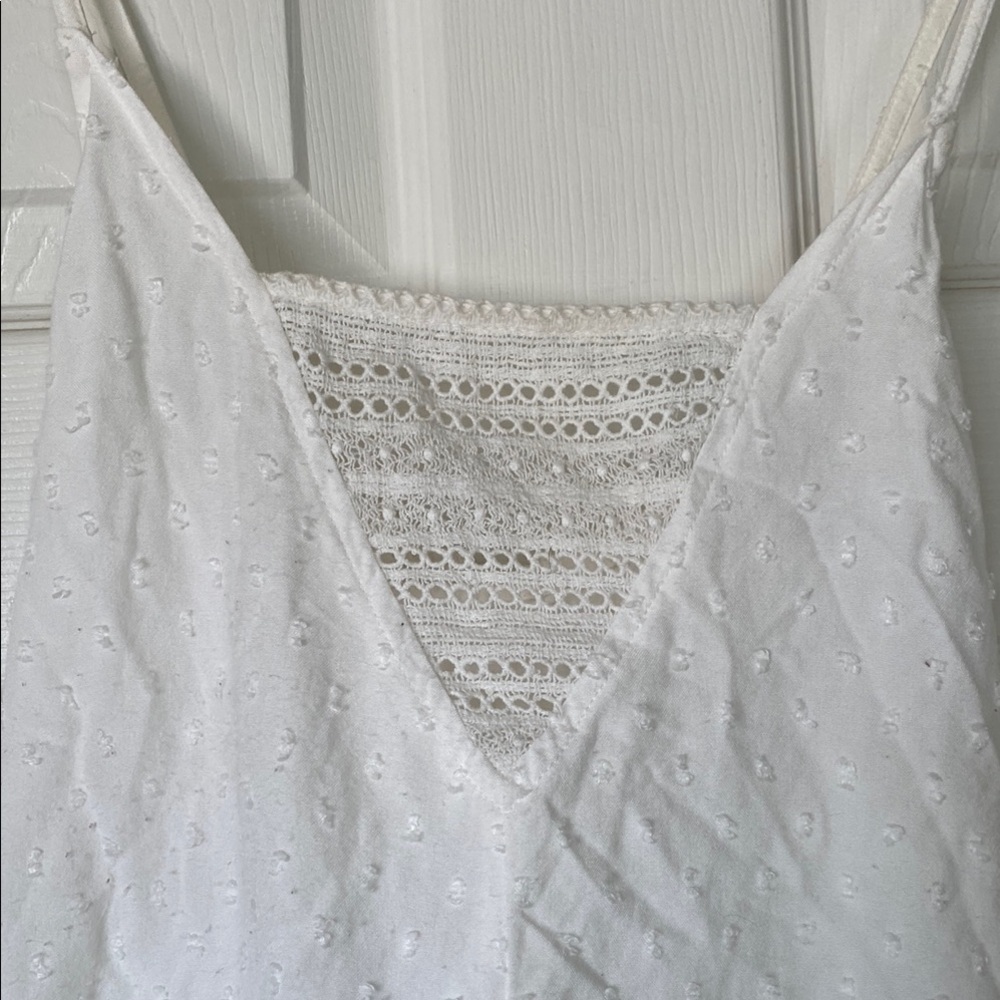 Roxy White Swiss Dot Tank Top - Picture 2 of 5